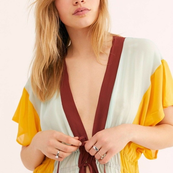 NEW FREE PEOPLE X NFC RAINBOW KAFTAN KIMONO MAXI T - Picture 4 of 4